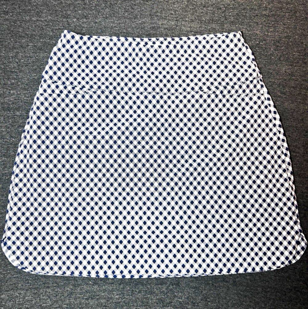 Lady Hagen Women's Golf Skort Size S Navy/White Gingham Pockets Zip